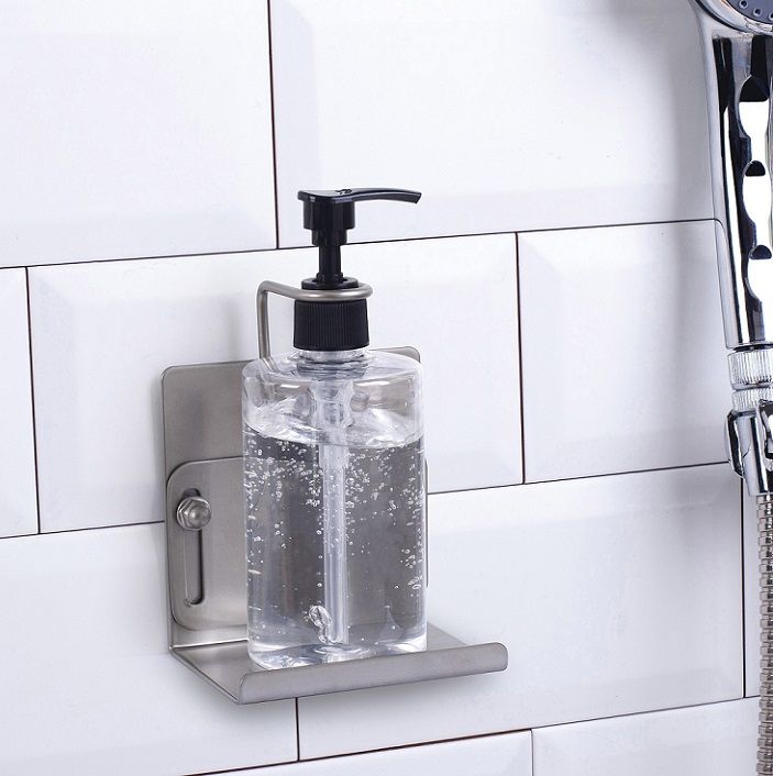 Stainless Steel Wall Mounted Hand Soap Bottle HolderVintage Silver